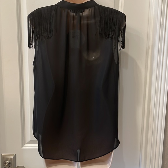 BCBG Generation Black Sheer Blouse, Size Medium - Picture 3 of 5